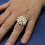 Aesthetic  Sunflower Ring | Solid Sterling Silver Sunflower Ring | Cute Jewelry | Gift for Her | Anniversary Gift