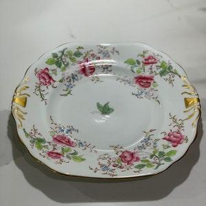Royal Chelsea Rose Cake Plate/ Vintage Made in England Plate/