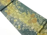 6014480: JAPANESE KIMONO / VINTAGE FUKURO OBI / WOVEN PEONY & UME BLOSSOM