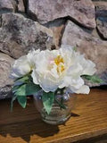 White Peonies in Rose Bowl - 8" tall? - Would make a beautiful Centerpiece.