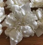 (1) Large 4??? White Silk Peonies Flower W/Pearl Stamens Bridal - (24 available)