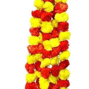 Festival session Decoration Marigold Fluffy Artificial Flower Garlands 5 Piece