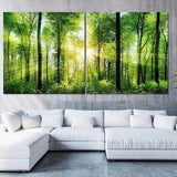 Green Forest Trees canvas print Summer Forest wall art canvas Sunshine Tree Bedroom wall decor Forest canvas Extra Large wall art