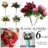1 Bouquet Artificial Peony Silk Flowers Bouquet Fake Flowers Home Decoration