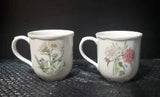 2 Noritake Casual Gourmet Gourmet Garden Mugs Flowers Silphium Carnation 16oz