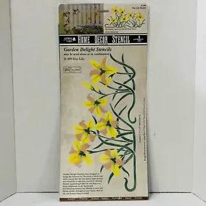 Day Lily Border D-409 Stencil Ease Garden Delight Stencils Leslie Powers 1998