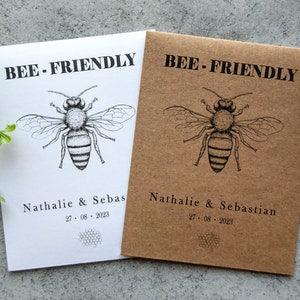Personalized Bee friendly seed packet favor for wedding, Custom Wildflower Seed Packet, Meant To Bee Seed Envelope, Seed Wedding Favors