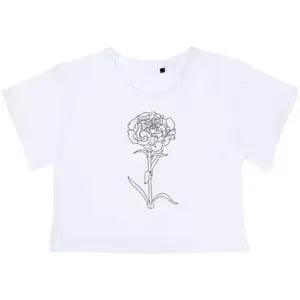 'Carnation Flower' Women's Cotton Crop Tops (CO038321)