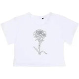 'Carnation Flower' Women's Cotton Crop Tops (CO038321)