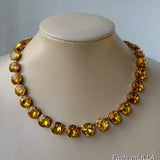 Topaz necklace,yellow anna wintour necklace,Georgian paste, yellow riviere,collet necklace,statement necklace,bridesmaid jewellery