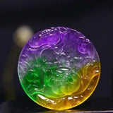 Perfect High Ice China Jadeite Jade Precision Carved Peony Flower Pendant m366
