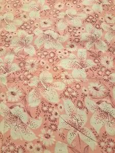 1 full yard X 36" W Pink Floral Vintage Feedsack Fabric Day Lilies