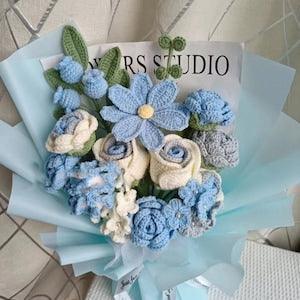 Handmade rose flowers bouquet, crochet flower bouquet, bouquet for friend, valentine's day and mother day, handmade rose knitted flowers