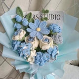 Handmade rose flowers bouquet, crochet flower bouquet, bouquet for friend, valentine's day and mother day, handmade rose knitted flowers