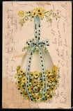 AX175 A & MB 172 EASTER HUGE EGG FLOWERS LILY of the VALLEY Fine LITHO 1904