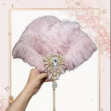 Gatsby fan, any color Feather Fan, Dusty rose Bridal feather fan, Dusty Pink feather fan, Wedding fan,Art deco fan, 1920s fan, Ostrich fan,