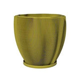 Planter Pot With Drainage, Pear Green Coconut Design for Small and Large Plants [Water Plate Included] Outdoor and Indoor use Plant Pot