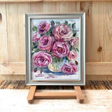 Peonies Bouquet In A Vase Painting, Original Oil Painting, Framed Impasto Picture, Flowers Wall Hanging, Housewarming Gift, Wall Gallery