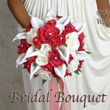 Love CALLA WHITE RED Bridal Groom Wedding Bouquets Bouquet Silk Flowers Arrangement Custom Corsage Boutonniere Bridesmaids Rose Keepsake