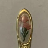Pink Carnation Flowers Collectable Souvenir Spoon DI