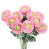 Artificial Ranunculus Flowers, 10 Stems Faux Permanent Flower Floral, Pink