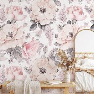 Rose peel and stick wallpaper, Blush floral wallpaper,  Rose vintage wallpaper,  Peel and stick wallpaper boho, Dainty flower wallpaper