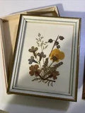 Signed Vintage Framed Pressed Dried Flowers Wall Art Made in East Germany 5??? X 4