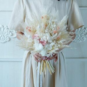 Preserved Pastel Pink Preserved Roses, Wedding Bridal Flowers Bouquet,Natural Flowers Wedding Decor,Bridal/bridesmaids bouquets