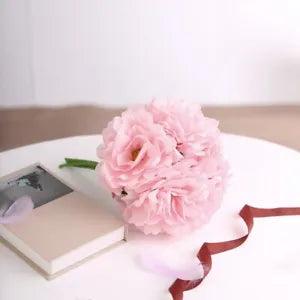 6 pcs 11" Pink Silk Artificial Peony Flowers Bouquets Wedding Party Decorations