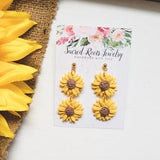 Sunflower Drop Dangle Earrings