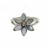 Clogau Silver Ring Size K Diamond Mother of Pearl Lady Snowdon Lily Rose Gold