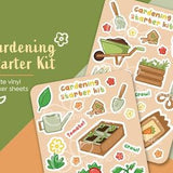 Starter Gardening Plants Kiss-cut Vinyl Sticker Sheet | Garden Vegetables, Tomato & Carrot | cute matte sticker sheet, set, planner, deco