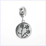 Sterling Silver Bonsai Lily Lilac Blossom Plant Bead for European Charm Bracelet