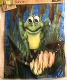 FROG POND LAKE FLOWER CATTAIL LILY PAD MINI WINDOW GARDEN YARD FLAG NEW