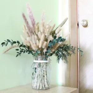 84Pcs Natural Dried Artifical Flowers Tail Grass Eucalyptus Bouquet Flower Decor