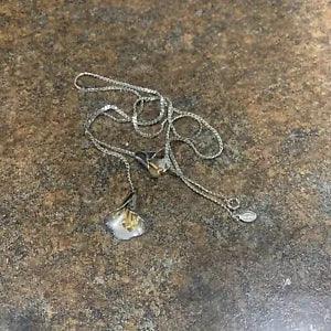 Vintage Signed Avon Calla Lily Lariat Two Tone Bell Flower Necklace 22" long