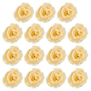 30Pcs Artificial Flower Head Fake Flowers Heads Bulk Silk Peony Heads Champagne