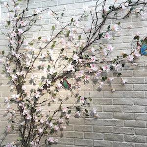 Artificial Magnolia Flower Rattan Silk Cloth Flower Head Home Bedroom Decorative Rattan