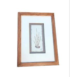 Vintage Dried Pressed Flowers Natural Leaf Collage Framed Signed Art 1999