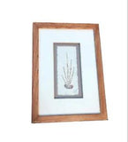 Vintage Dried Pressed Flowers Natural Leaf Collage Framed Signed Art 1999