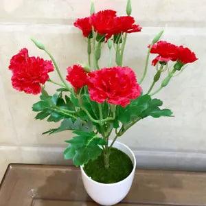 10 Bunch 10 Heads Artificial Carnation Faux Silk Floral Decor Flowers for Party