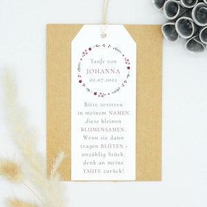 Flower Seeds Guest Gift Baptism, Flower Seed Bag Personalized, Guest Gift Baptism Girl, Collection "Flower Cross Purple"