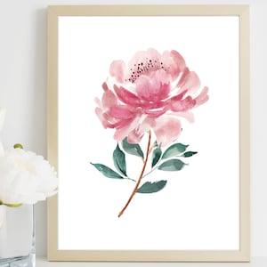 Peony Watercolor Art, Pink Art Decor, Peony Bouquet Print, Peonies Bouquet, Mauve Peony, Farmhouse Decor, Home Office Decor, Printable Art