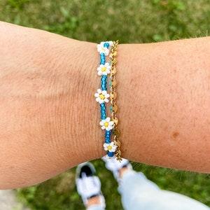 The ??Original?? Daisy Seed Bead Bracelet/Anklet / Stacking / Handmade / 90s Trends / Surfer Beach Aesthetic / Gift For Her