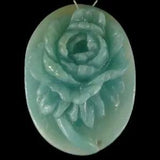 BD11201# Hand Carved Cameo Peony Flower Amazonite Pendant Bead Gemstone