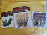NEW Set of Three  Darice Botanical - Real Pressed & Dried Flower Sticker  Crafts
