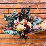 Preserved roses bouquet, Burgundy bouquet, Wine bridal bouquet, Dried flower wedding, Boho wedding bouquet, Dried banksia, Fall bouquet