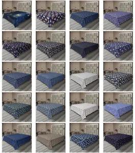 Ambesonne Navy Color Flat Sheet Top Sheet Decorative Bedding 6 Sizes