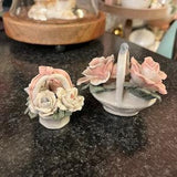 Porcelain mini baskets of roses