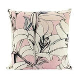 Lilies Linen Pink Blue Bed Sofa Decor Throw Cushion 50x50cm **New**